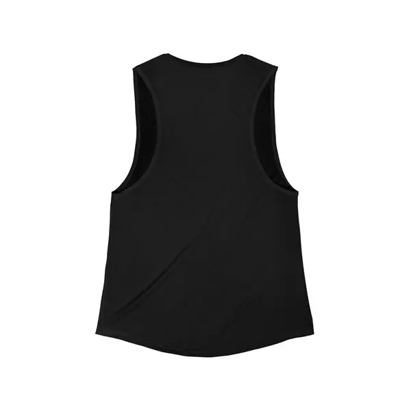 Gradient Lettering Muscle Tee in Black, back view, view 4