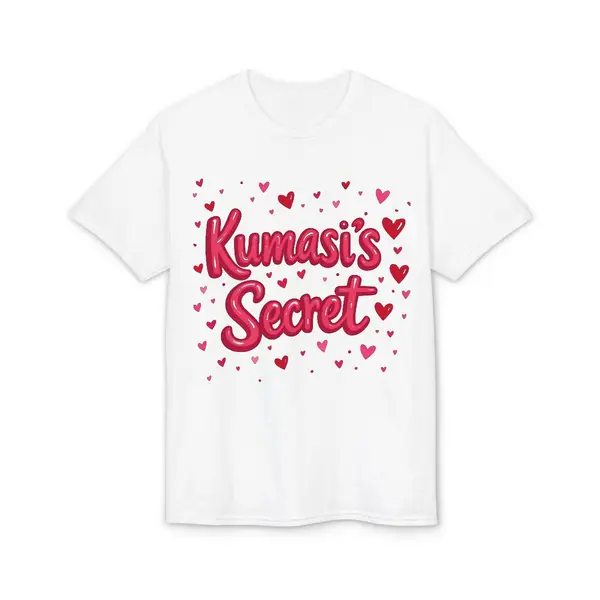 Pink Script Hearts T-Shirt in White, view 2
