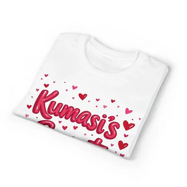 Pink Script Hearts T-Shirt in White, view 4