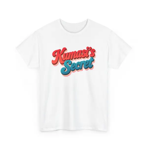 Red & Blue Retro Script T-Shirt in White, view 4