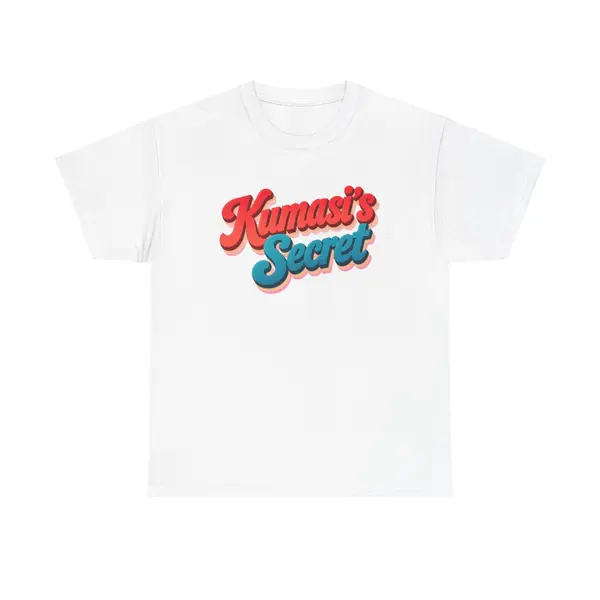 Red & Blue Retro Script T-Shirt in White, view 2