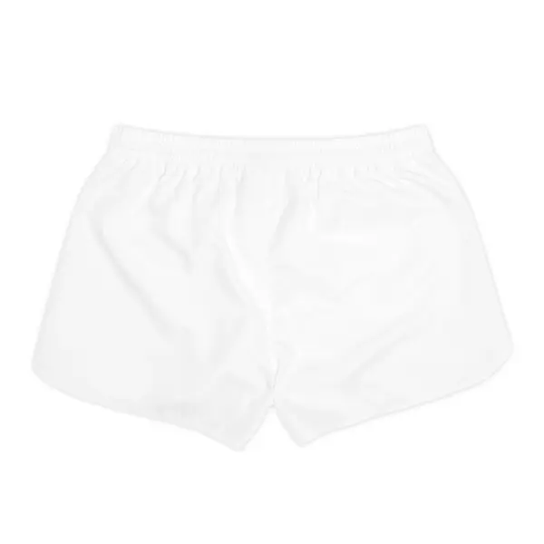 Women's Casual Drip Lettering Shorts in Black drawstring, back view, view 3