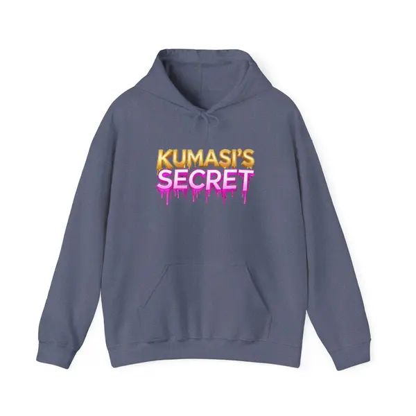 Drip Lettering Graphic Pullover Hoodie in Heather Navy, view 2