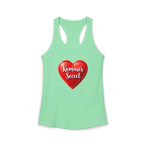 Heart Logo Women's Racerback Tank in Solid Mint, view 5