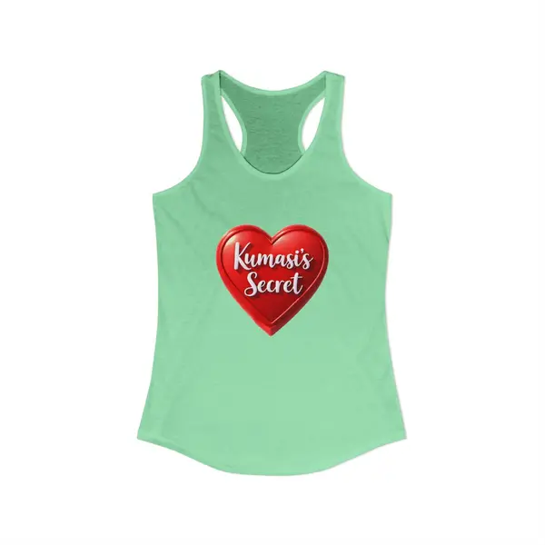 Heart Logo Women's Racerback Tank in Solid Mint, view 3