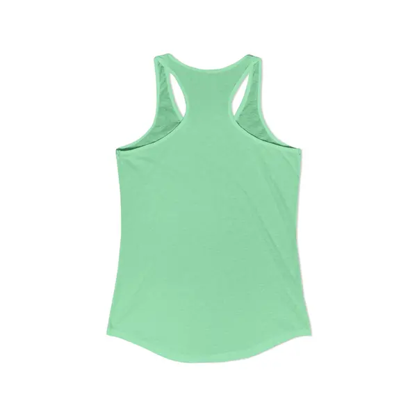 Heart Logo Women's Racerback Tank in Solid Mint, back view, view 4