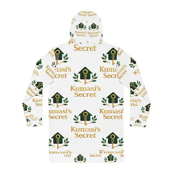 All-Over Print Hoodie Dress in Seam thread color automatically matched to design, back view, view 5