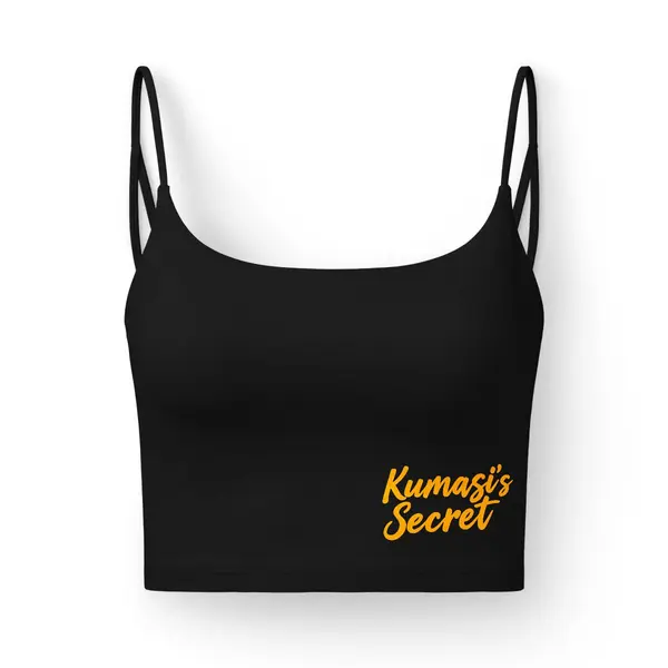 Yellow Script Luxe Crop Bralette in Black, view 3