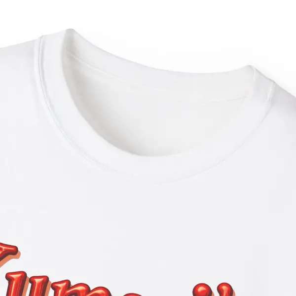 Red Script Wordmark T-Shirt in White, view 6