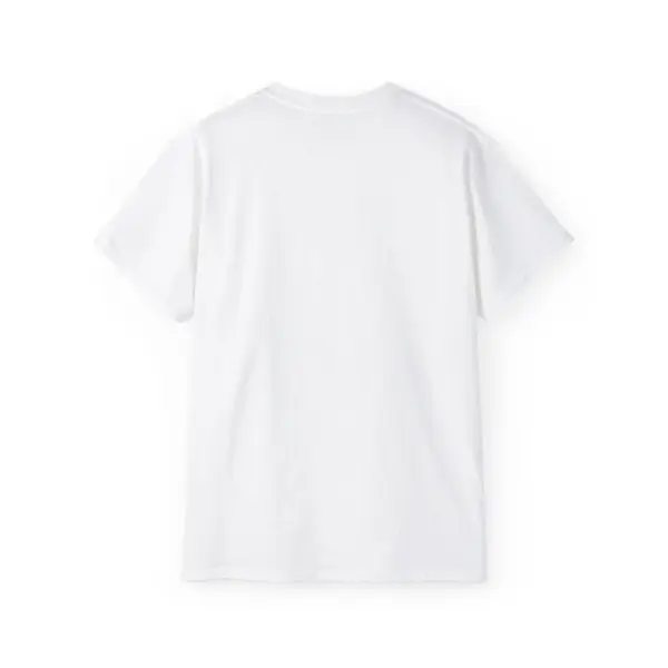 Red Script Wordmark T-Shirt in White, back view, view 5