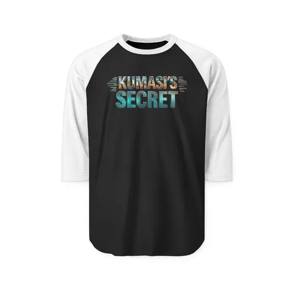 Weathered Lettering Raglan Baseball Tee in Black/White, view 3