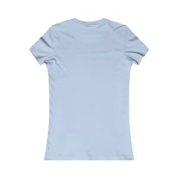 Red Lettering Slim-Fit T-Shirt in Baby Blue, back view, view 4