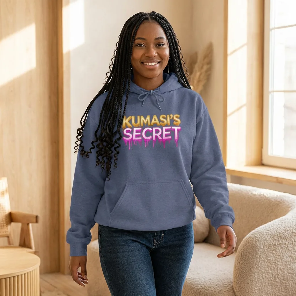 Drip Lettering Graphic Pullover Hoodie by Kumasi's Secret